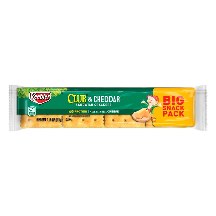 Club and Cheddar Sandwich Cracker, 1.8 oz, Pack of 12