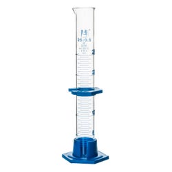 Eisco Labs Graduated Cylinder, Glass with Plastic Base, 25mL