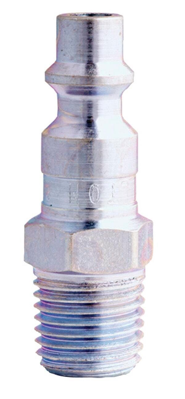 Milton Male M-Style Air Hose Coupler/Plug, 1/4 in, MNPT, Steel, Item Number 1050241