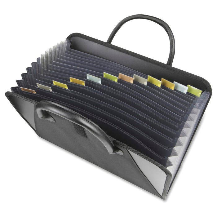 C-Line Expanding File with Handles, Letter Size, 13 Pockets, Black