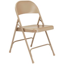 National Public Seating 50 Series Standard All-Steel Folding Chair, 16-3/4 Inch Seat, Beige, Item Number 2051434