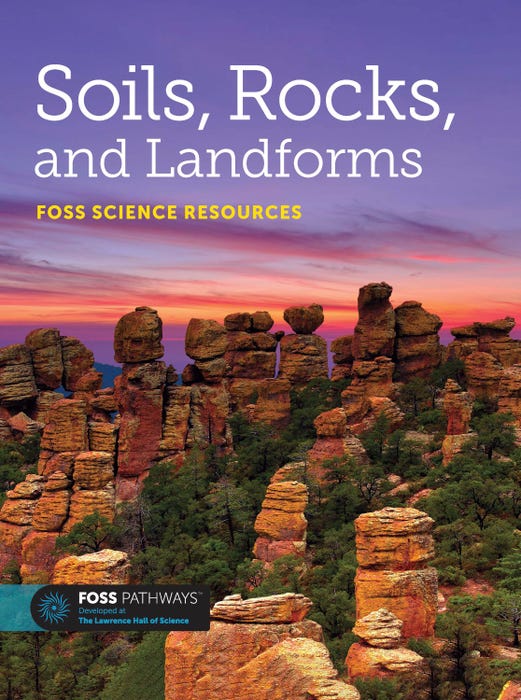Earth science book for Grade 4 showing geological formations.