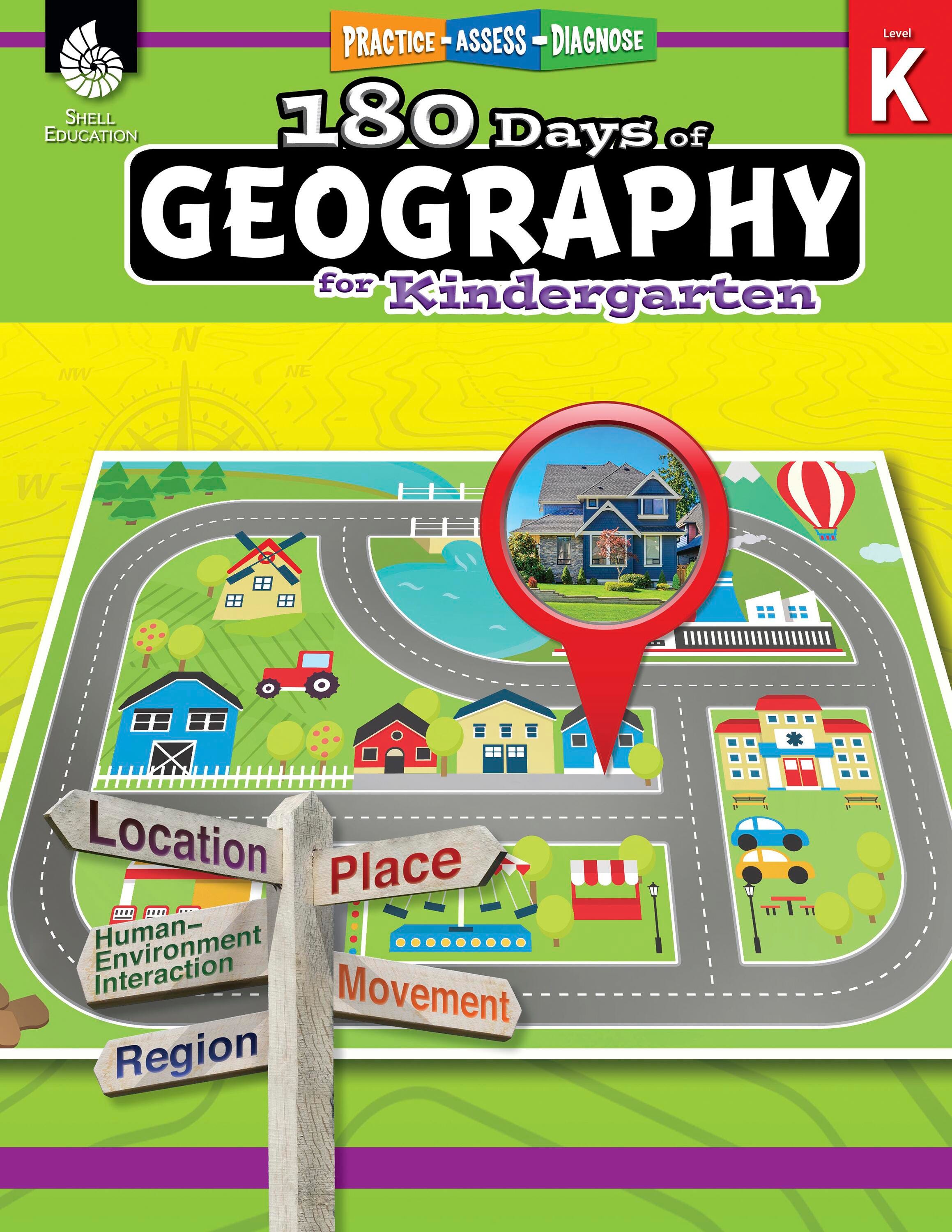 Shell Education 180 Days of Geography for Kindergarten 2004728