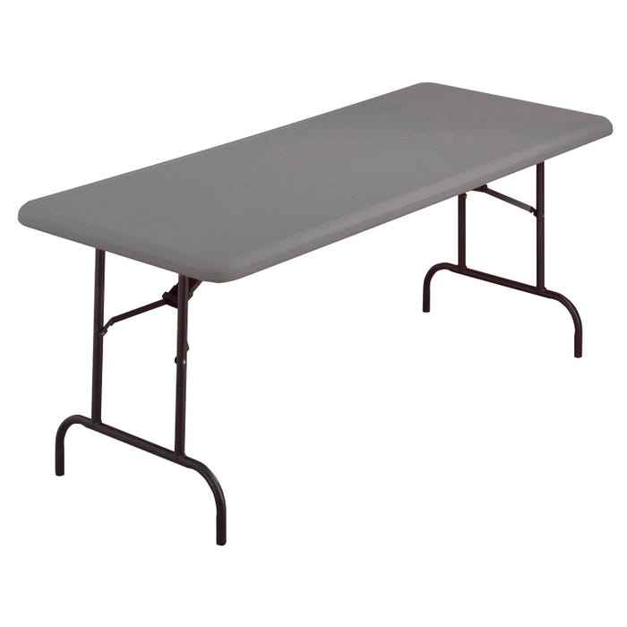 Iceberg IndestrucTable TOO Folding Table, Rectangle, 60 x 30 x 29 Inches, Charcoal Top, Gray Frame