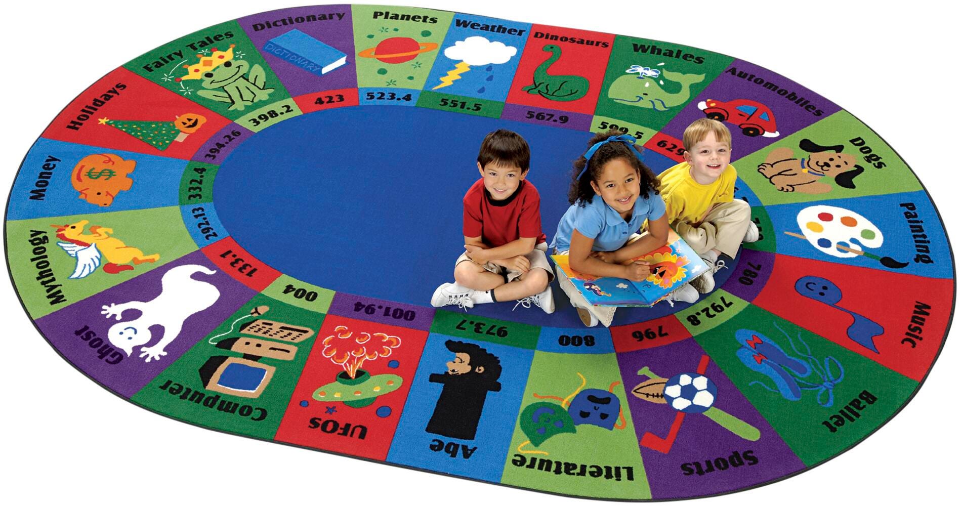 Carpets for Kids Premium Dewey Decimal Fun Carpet, Rectangle 4002303