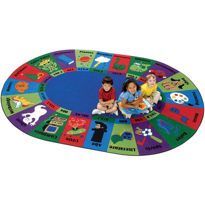 Carpets for Kids Premium Dewey Decimal Fun Carpet, Rectangle