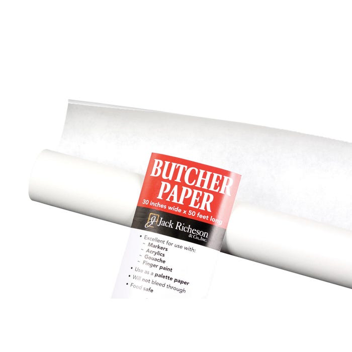 Jack Richeson Butcher Paper Roll, 30 Inches x 50 Feet, White