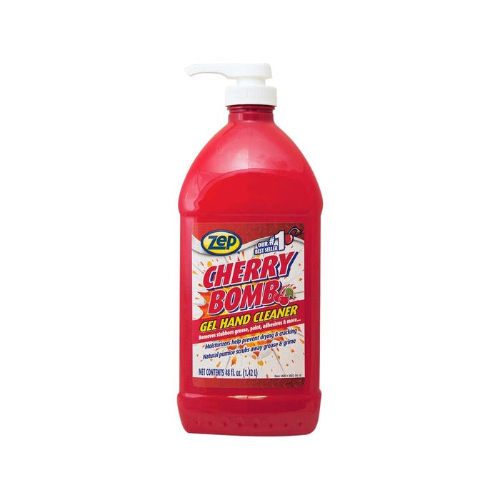 Zep Commercial Cherry Bomb Gel Hand Cleaner, 48 Fluid Ounces, Mild Cherry Scent, Pack of 4