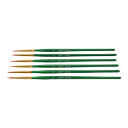 Image for Sax Optimum Golden Synthetic Taklon Paint Brushes Short, Round, Size 0, Set of 6 from School Specialty