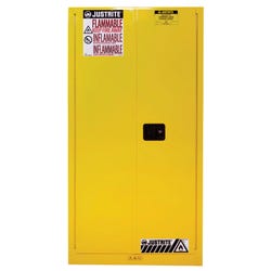 Justrite Flammable Liquid Storage Cabinet, 60 Gallon, Manua Close, Sure Grip EX, Yellow 896000 2038783