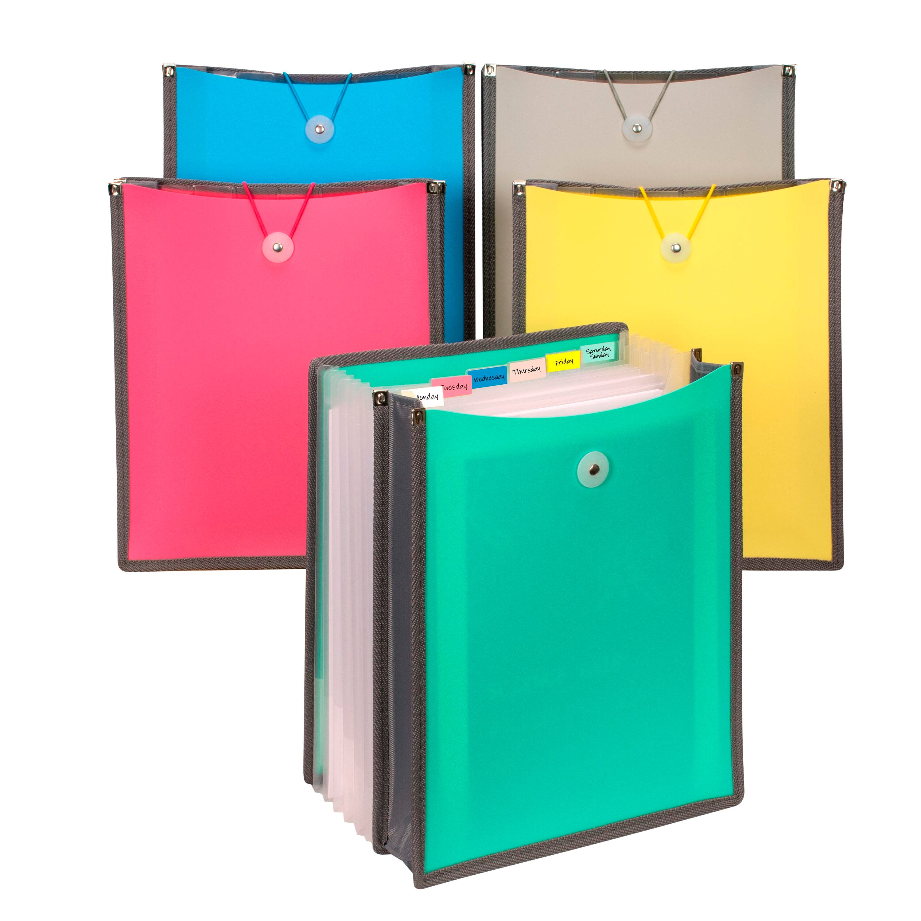 C-Line Open Top Backpack File, 8-1/2 x 11 Inches, 7 Expanding Pockets, Assorted Colors 2129756