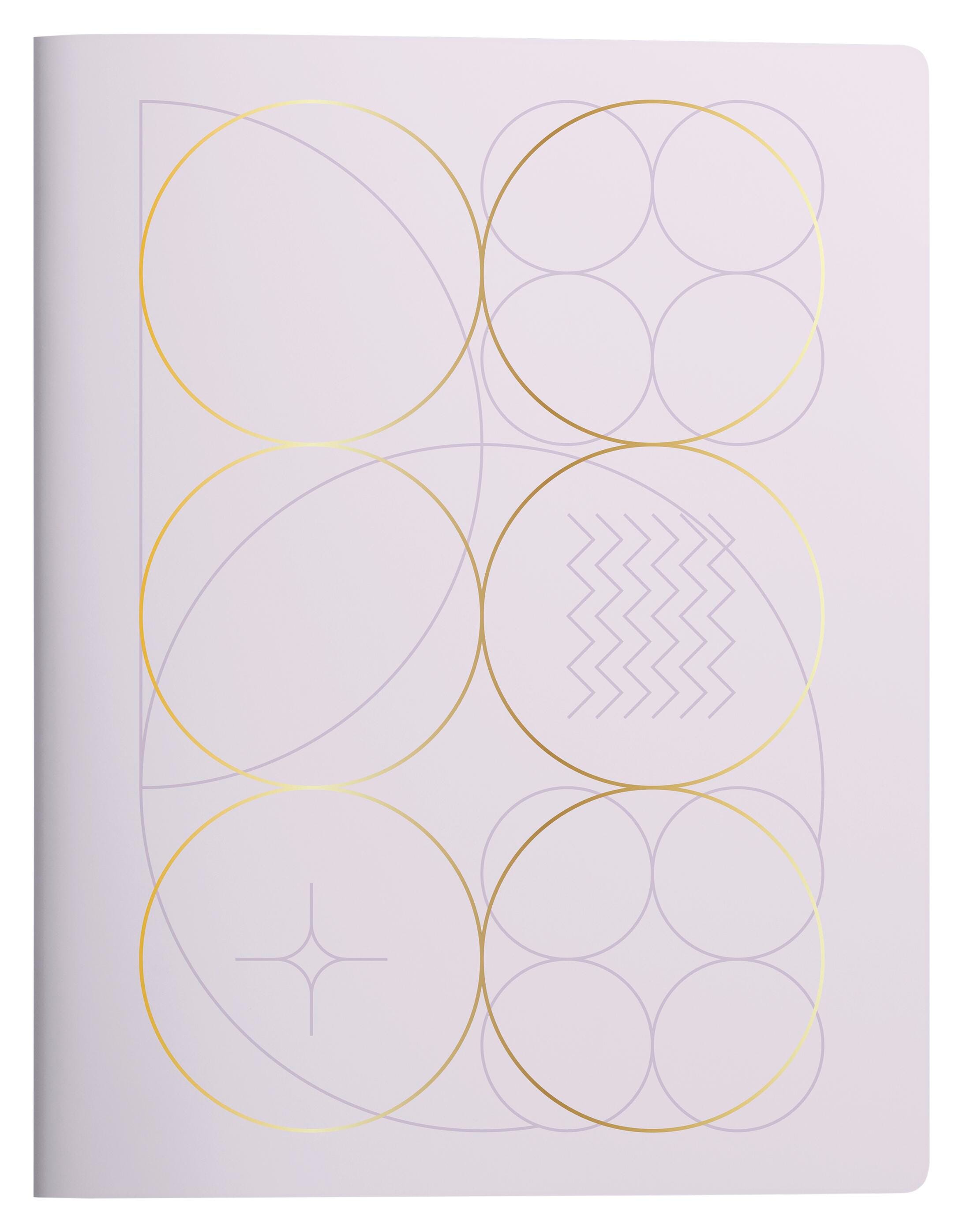 Southworth Undated Student Planner, 14-Month Layout, Flexible Cover, 8-1/2 x 11 Inches, Premium 28 lb Paper, 200 Stickers, Lavender Geo 2133766