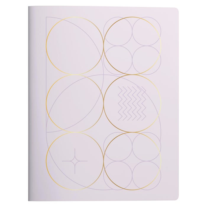 Southworth Undated Student Planner, 14-Month Layout, Flexible Cover, 8-1/2 x 11 Inches, 200 Stickers, Lavender Geo