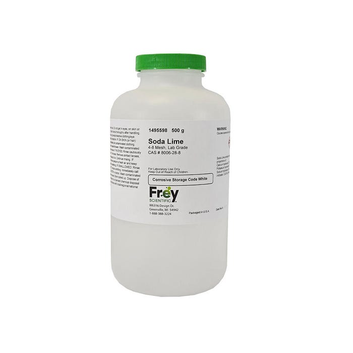 Frey Scientific Soda Lime, 4-8 Mesh, Granules, Lab Grade, 500g