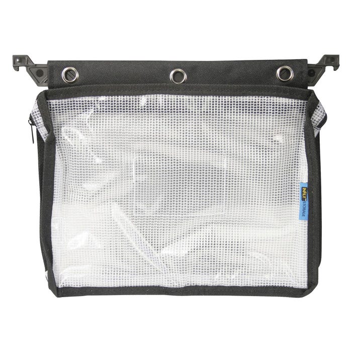 Advantus Storage Expanding Zipper Pouch, 9-3/4 x 13 x 1-1/8 Inches, Black/Clear