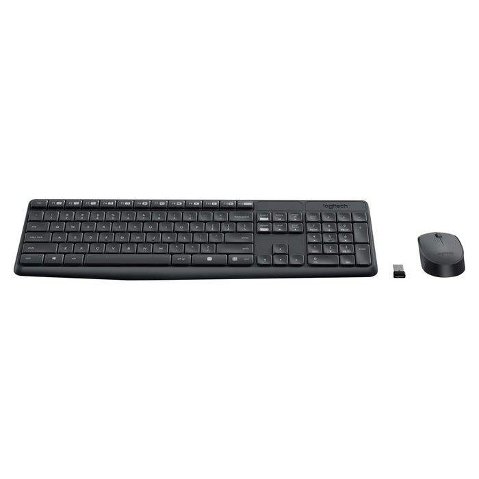 Logitech MK235 Wireless Keyboard and Mouse Combo, Black