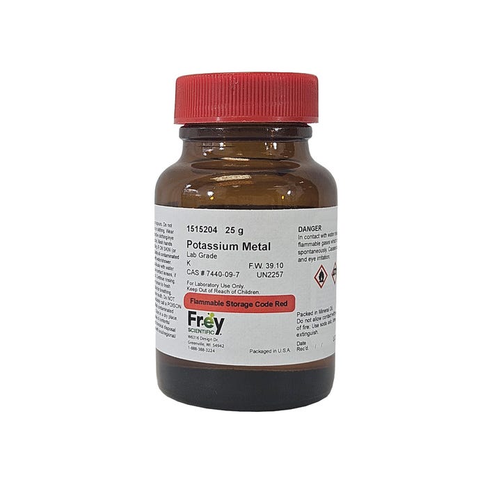 Frey Scientific Potassium Metal, Lab Grade, 25 Grams
