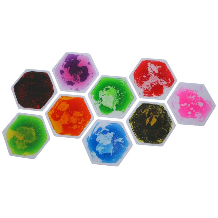 Abilitations Sensory Gel Floor Tiles, Hexagon, 15-3/4 x 15-3/4 Inches, Set of 9