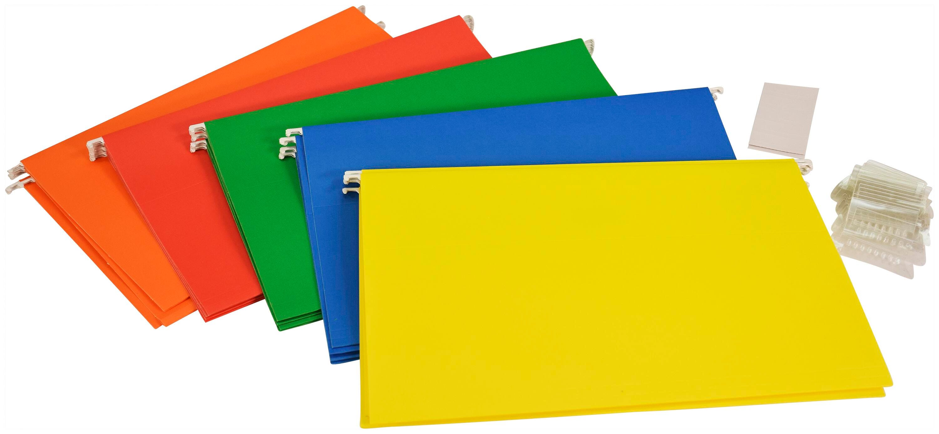 Image for School Smart Hanging File Folders, Legal Size, 1/5 Cut Tabs, Assorted Colors, Pack of 25 from School Specialty