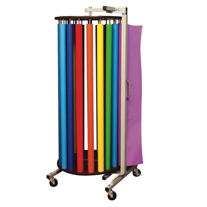 Fadeless Rotary Rack Dispenser with 20 Fadeless Rolls, 48 Inch x 50 Feet, Assorted Colors