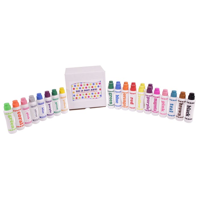Do-A-Dot Art Paint Washable Markers Classroom Pack, Assorted Dauber Tips, Assorted Colors, Set of 25