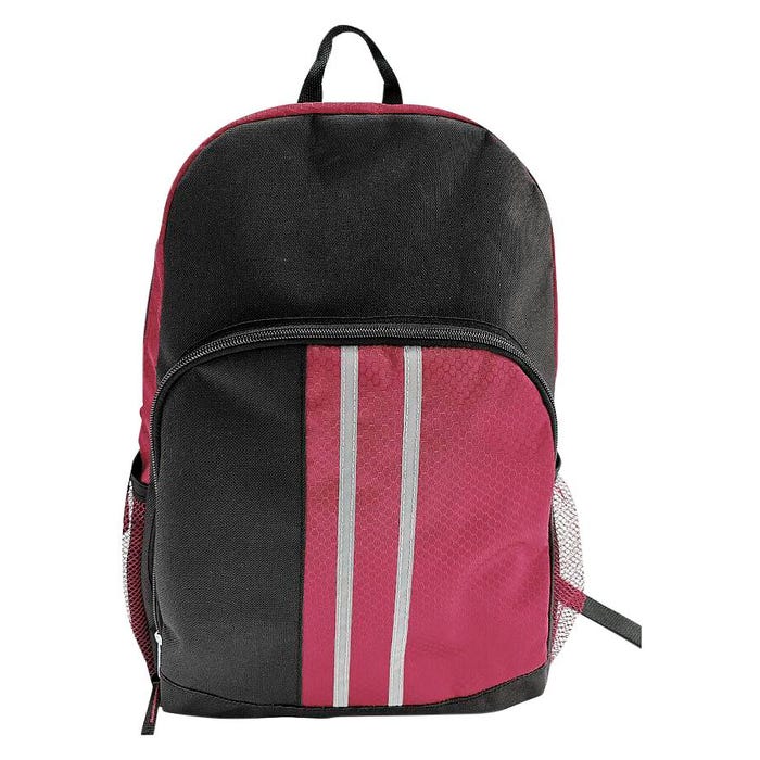 Elementary Style Backpack with Front Buckle Design, Burgundy