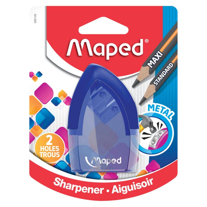 Maped Tonic 2-Hole Pencil Sharpener with Metal Insert, Assorted Colors