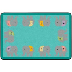 Childcraft Counting Elephants Carpet for Classrooms, Rectangle 4002148