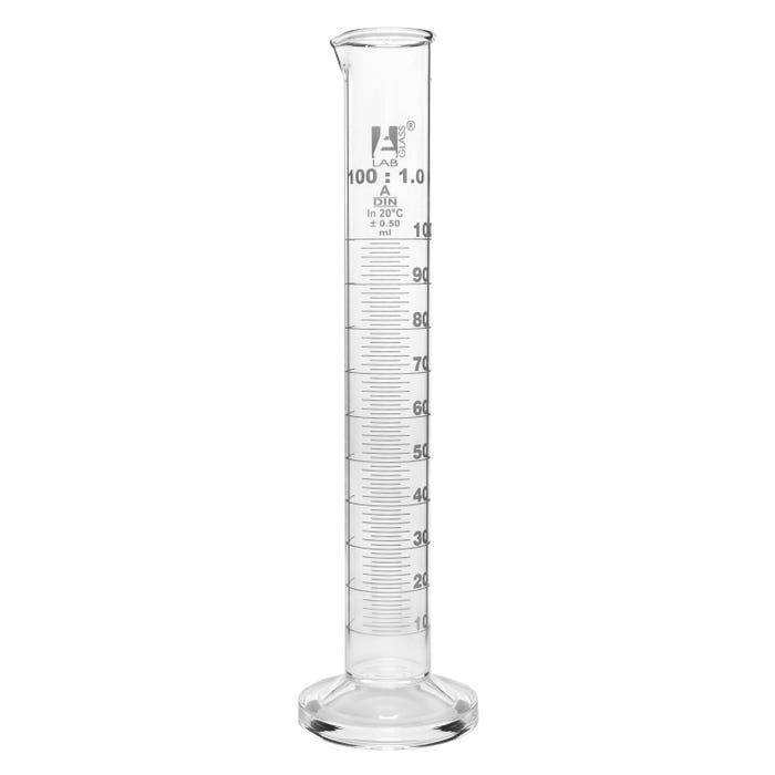 Eisco Labs Graduated Cylinder, Glass, Round Base, Class A, 100ml