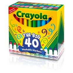 Crayola Ultra-Clean Washable Markers, Broad Line, Assorted Colors, Set of 40 1561451