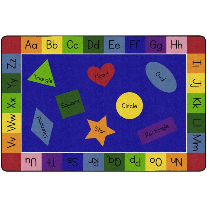 Childcraft Rainbow of Shapes Carpet for Classrooms, Rectangle