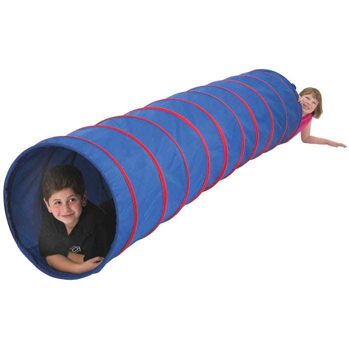 Pacific Play Tents Institutional Tunnel, 9 Feet x 22 Inches, Blue with Red