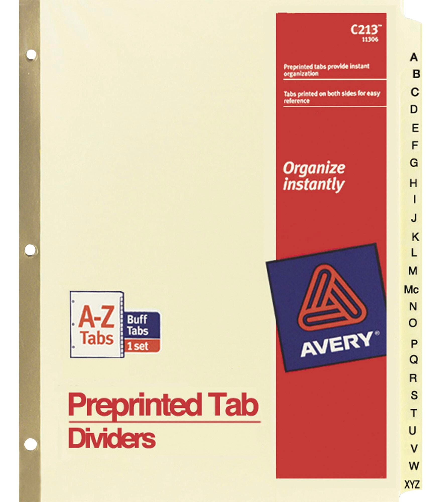 Index Dividers, Item Number 1308204