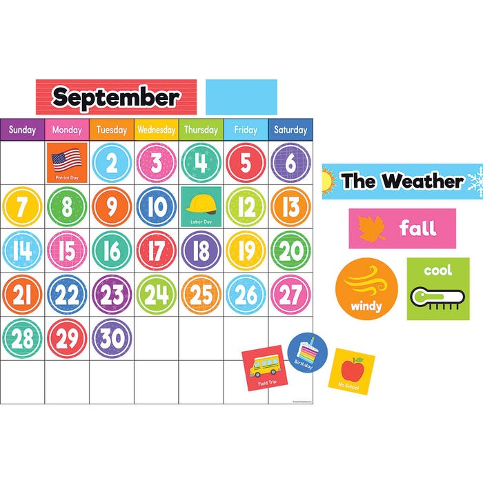 Teacher Created Resources Colorful Magnetic Calendar Set, 93 Pieces