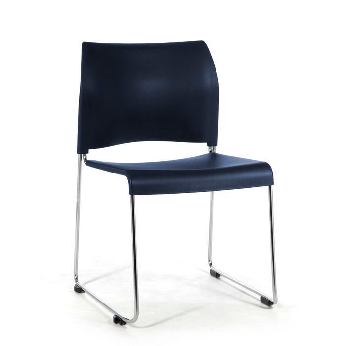 National Public Seating Cafetorium Stack Chair, Plastic Seat/Back, Chrome Frame
