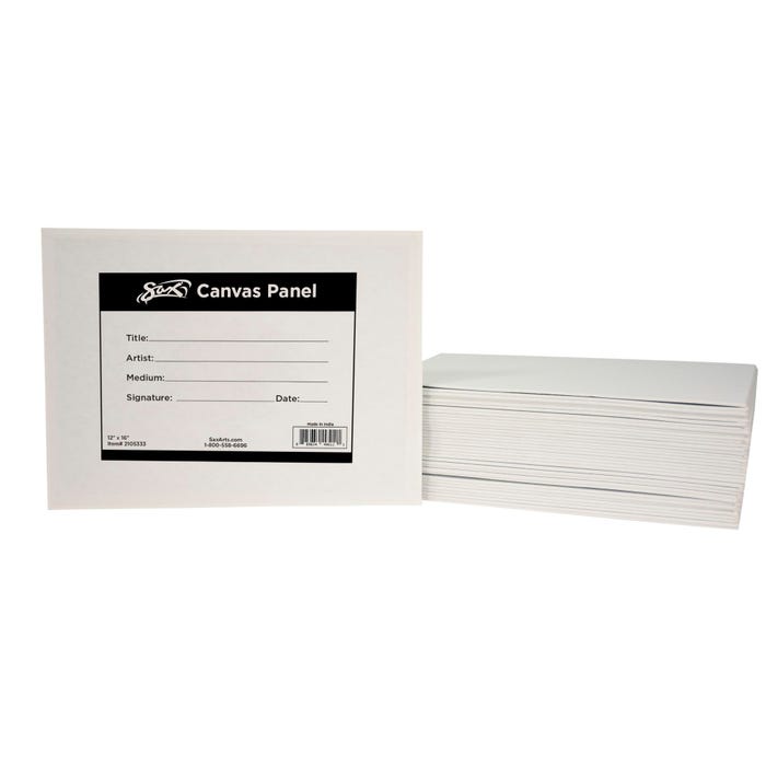 Sax Genuine Canvas Panels, 12 x 16 Inches, White, Pack of 36