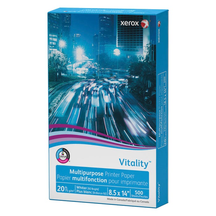 Xerox Vitality Copy Paper, 8-1/2 x 14 Inches, 20 lb, White, 500 Sheets