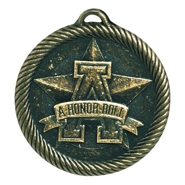 PDU CAT Multi-Level Dovetail/a Honor Roll Value Medal, 2 Inches, Solid Die Cast, Gold