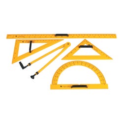 School Smart Drafting Tools Kit, Yellow, Set of 5 084469