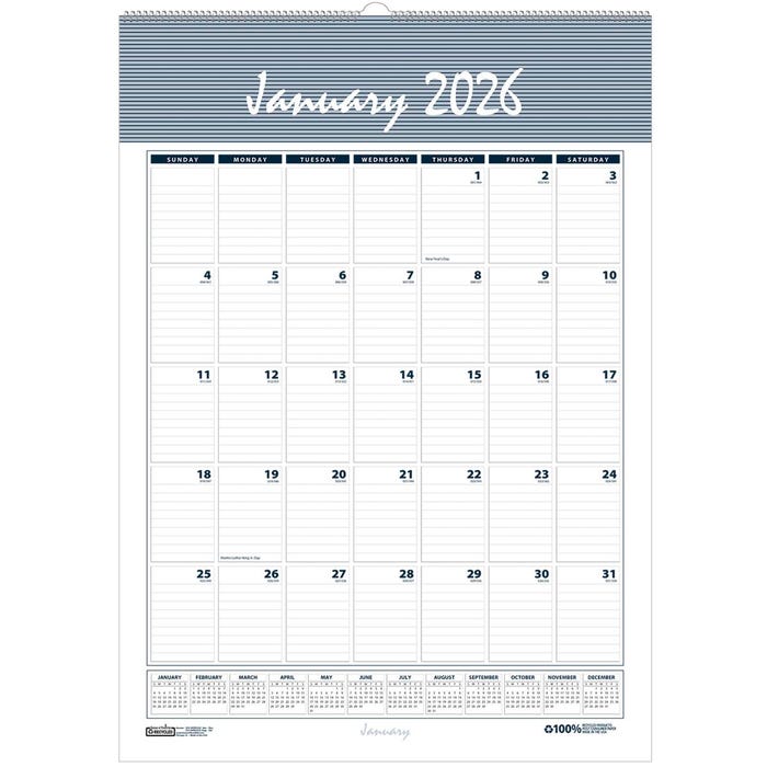 House of Doolittle Academic Wall Calendar, August 2025-July 2026, 12 x 17 Inches, Bar Harbor