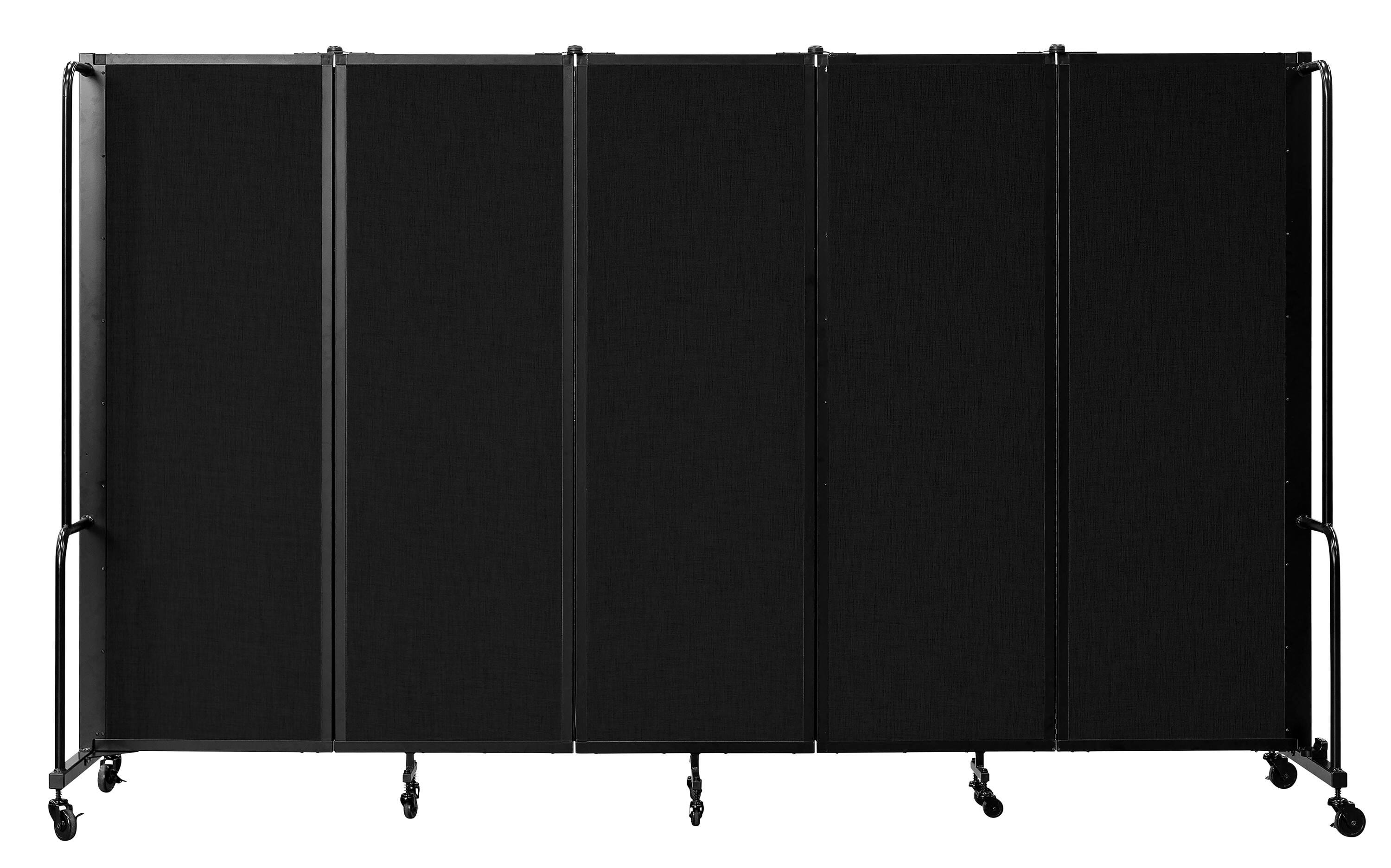 Image for National Public Seating Room Divider, Black Pet Panels, 5 Sections, 6 Feet from School Specialty