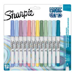 Sharpie Permanent Markers, Ultra Fine Point, Mystic Gem Colors, Pack of 12 Item Number 2086830