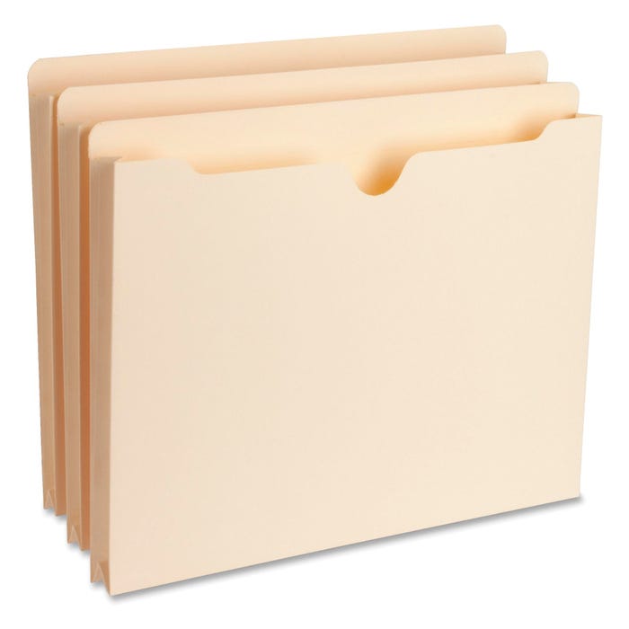 Business Source File Jacket, Letter Size, Straight Cut, Manila, 1 Inch Expansion, Pack of 50