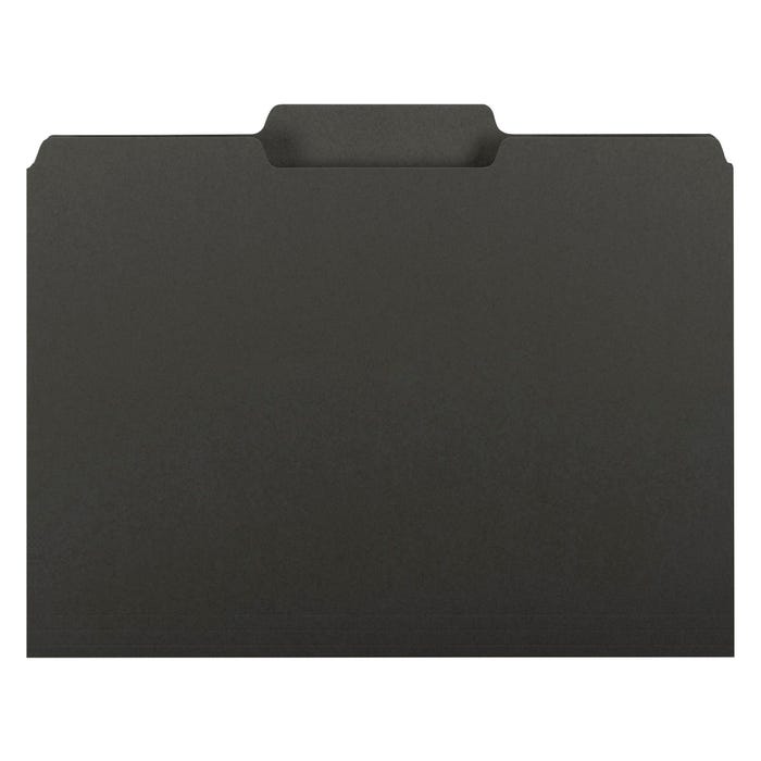 Smead Interior File Folder, Letter Size, 1/3 Cut Tabs, Black, Pack of 100