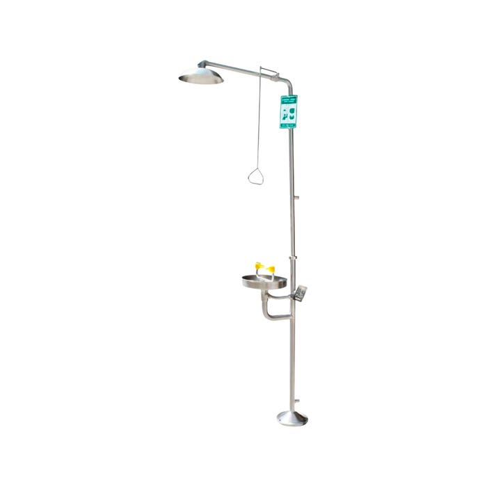 Global Industrial Emergency Combination Shower with Eyewash Station, Stainless Steel