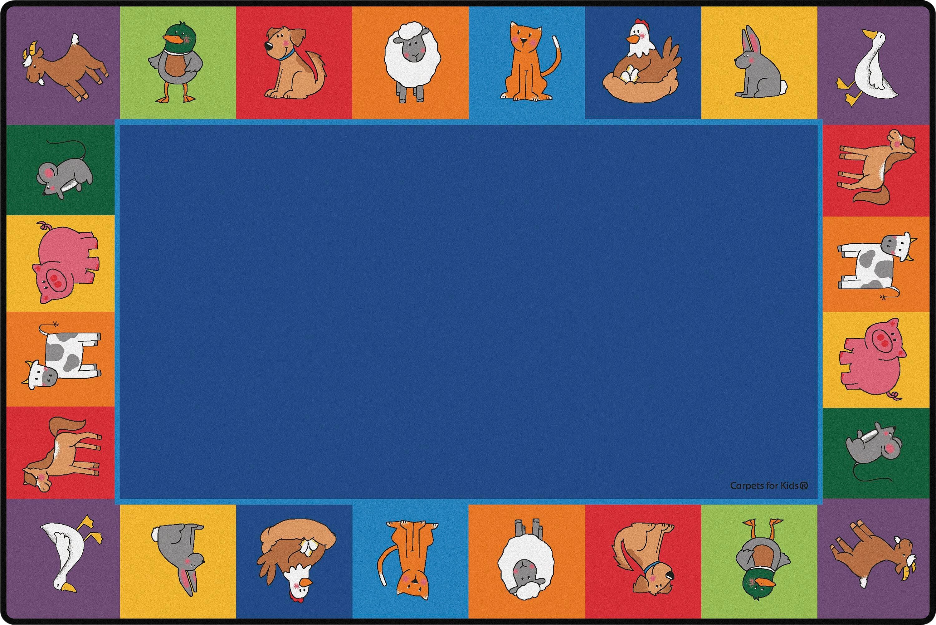 Carpets for Kids KID$Value PLUS Farm Animals Seating Carpet, Rectangle 4002197