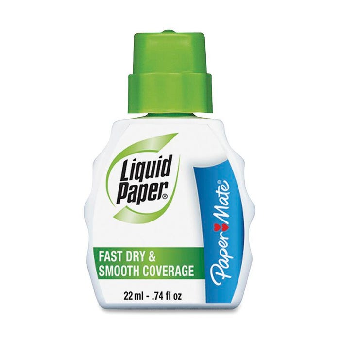 Paper Mate Liquid Paper Fast Dry Correction Fluid, 22 Milliliter, White