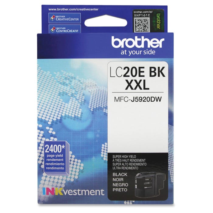 Brother LC20EBK Ink Cartridge, 2400 Page Yield, Black