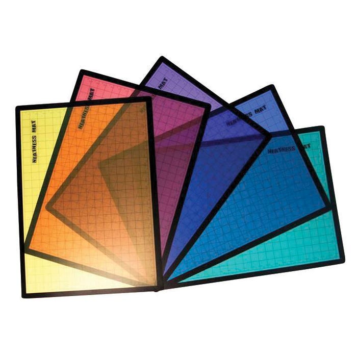 Jack Richeson Neatness Mat Set, 19-5/8 L x 14-1/8 W in, Assorted Colors, Set of 5