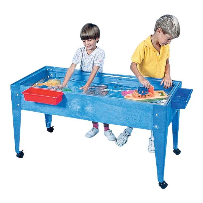 ChildBrite Indoor/Outdoor Sand and Water Activity Table with Cover and Clear Liner, 46 x 21 x 24 Inches